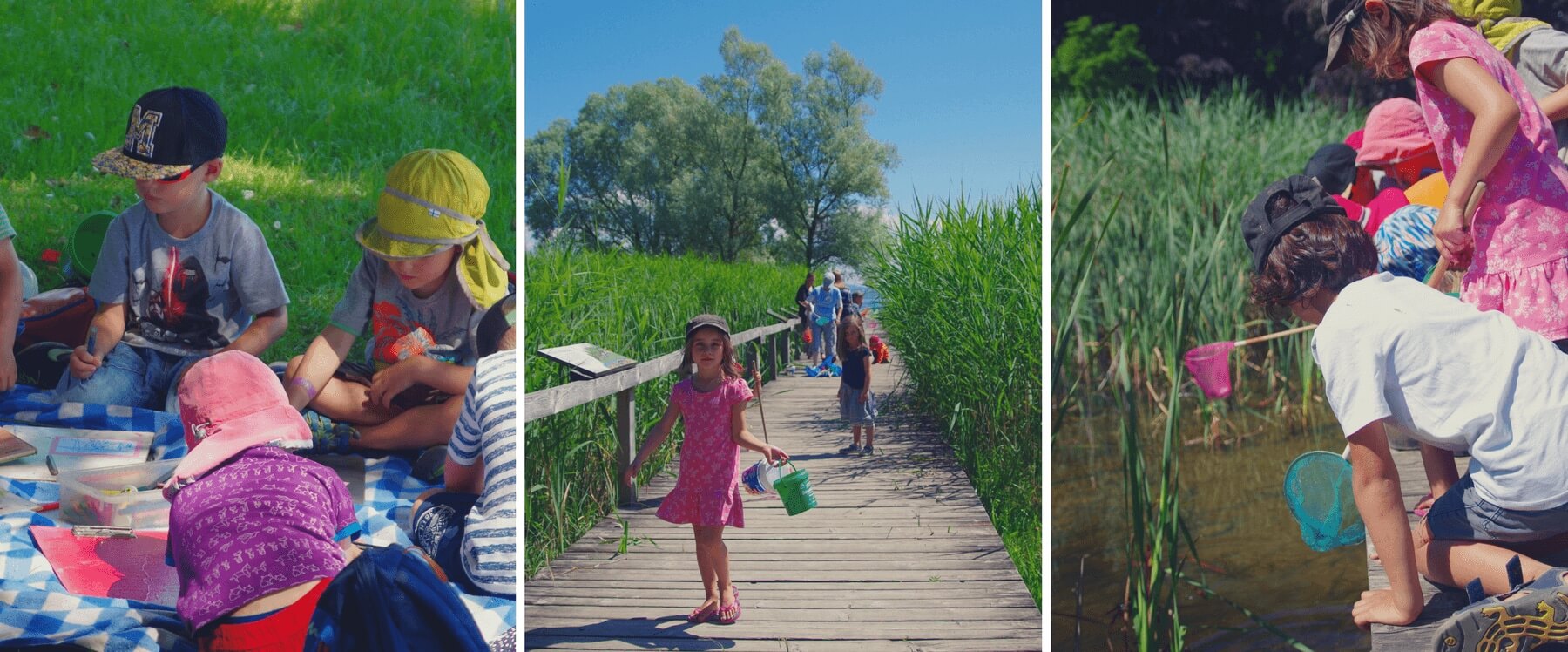 Kinder spielen im Sommer